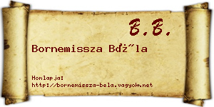 Bornemissza Béla névjegykártya